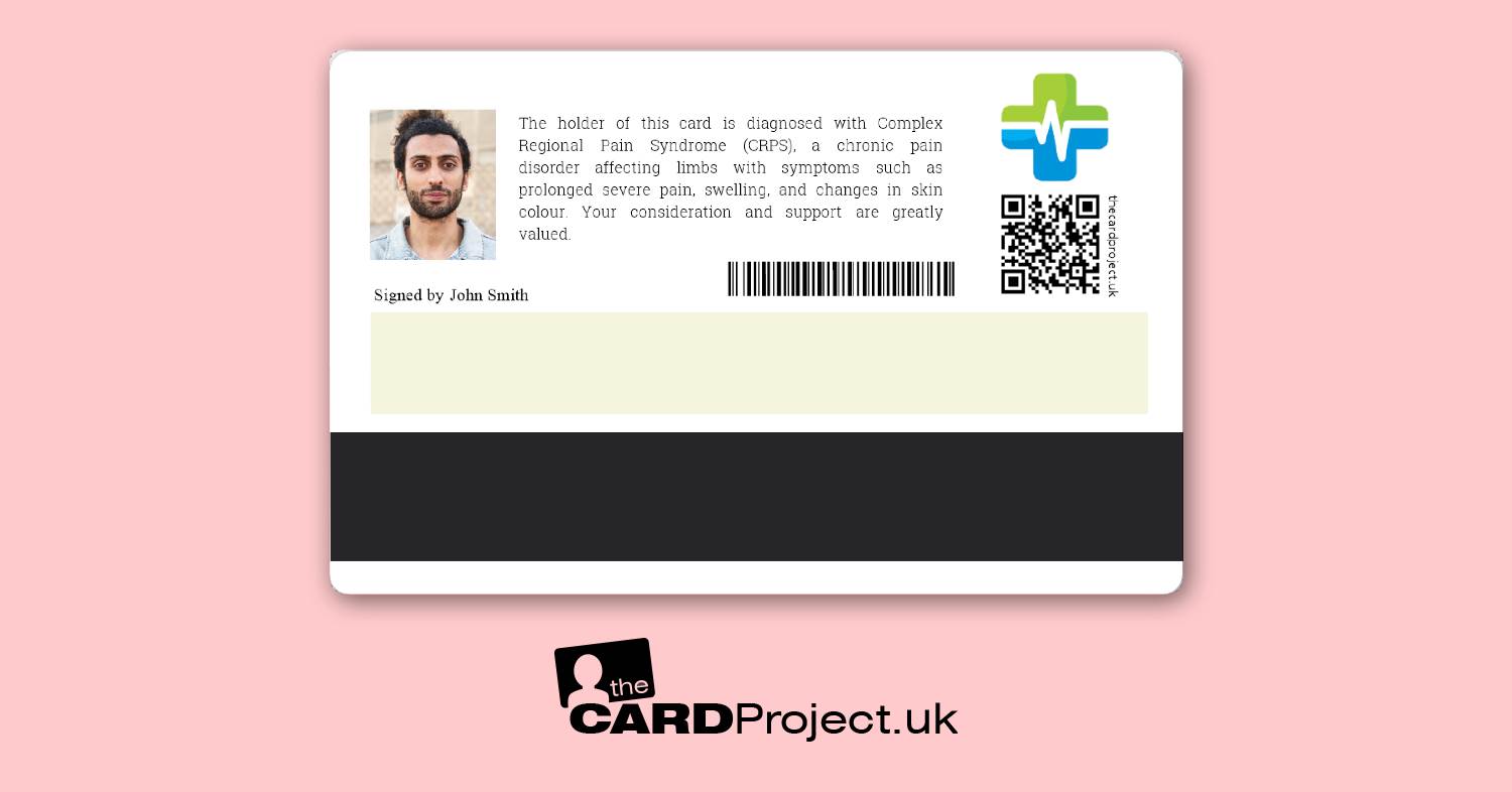 CRPS Premium Photo Medical ID Card  (REAR)